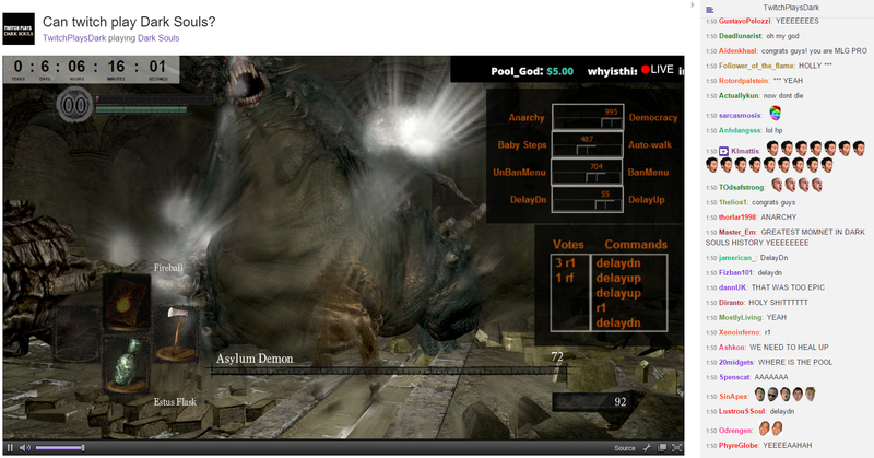 Illustration for article titled Wow, Twitch vs Dark Souls Just Beat The Asylum Demon